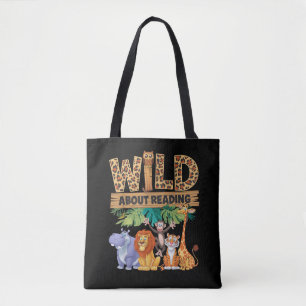 Tote Bag Sauvage sur la lecture Imprimé léopard Mignon Anim