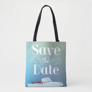 Tote Bag Sauvegarder la Date Voiture Classique Vintage