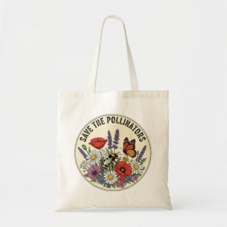 Tote Bag Sauver le pollinisateur avec abeille, papillon et