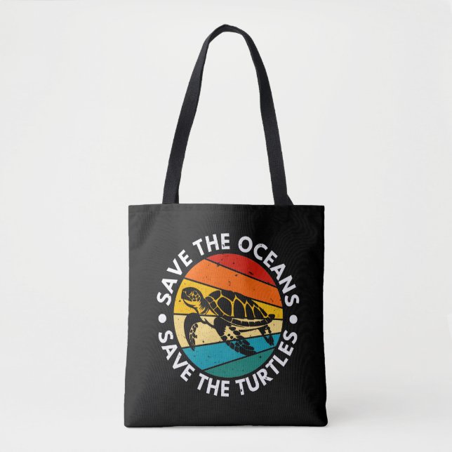 Tote Bag Sauver les océans sauver les tortues (Devant)