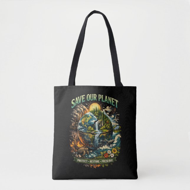 Tote Bag Sauver notre planète (Devant)