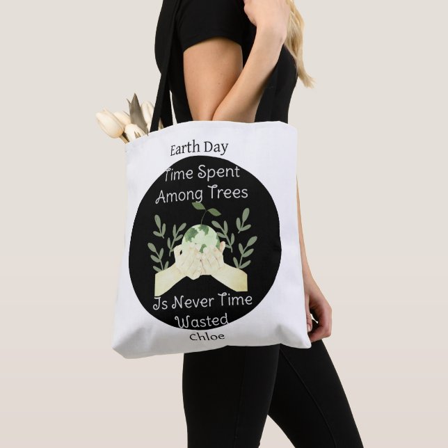 Tote Bag sauver notre terre, jour des terres, aimer la terr (De près)