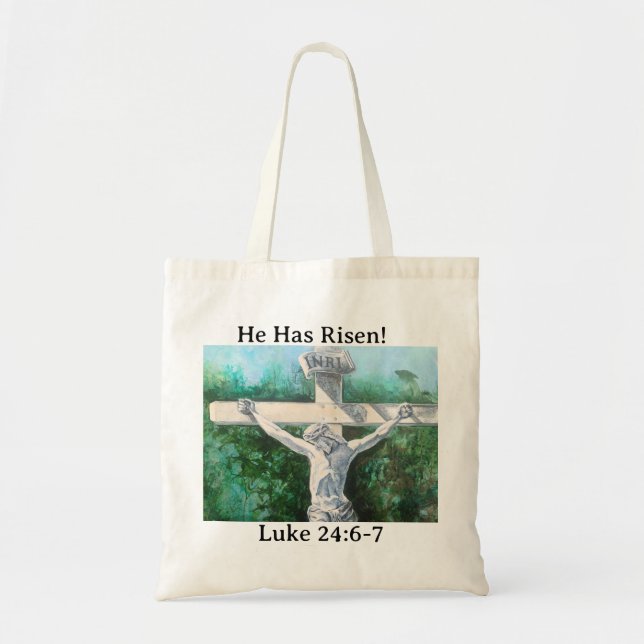 Tote Bag Sauveur/ Luke 24:6-7 Oeuvre d'art originale (Devant)