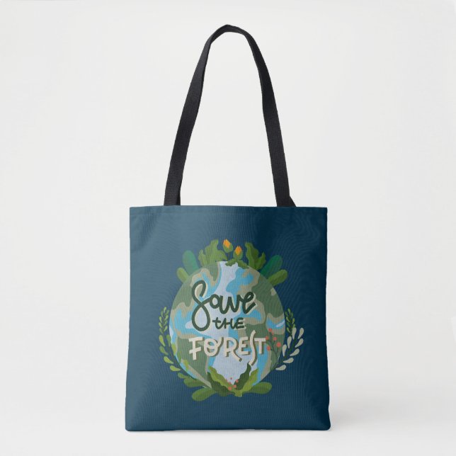 Tote Bag Sauvez la forêt (Devant)