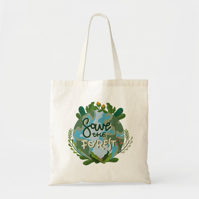 Tote Bag Sauvez la forêt (Devant)