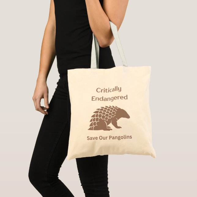 Tote Bag Sauvez l'Asie en danger Afrique Pangolin Silhouett (Devant (produit))