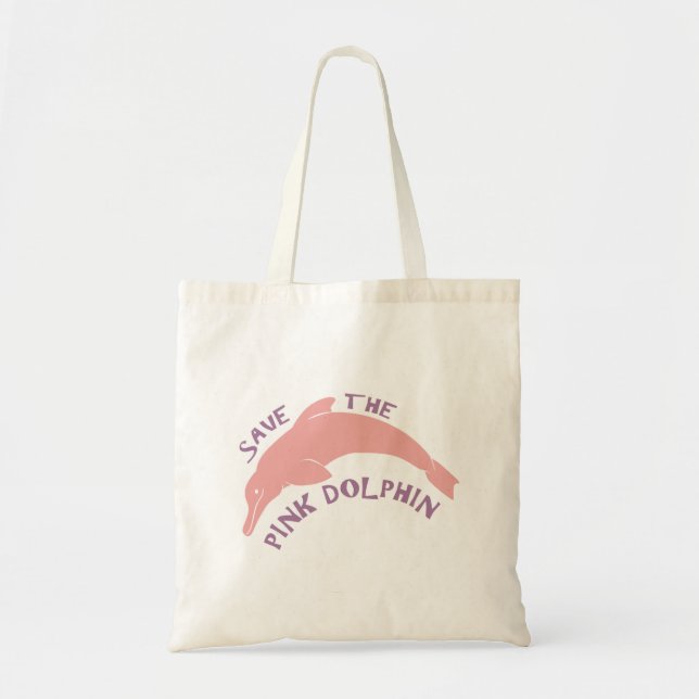 Tote Bag Sauvez le dauphin rose (Devant)