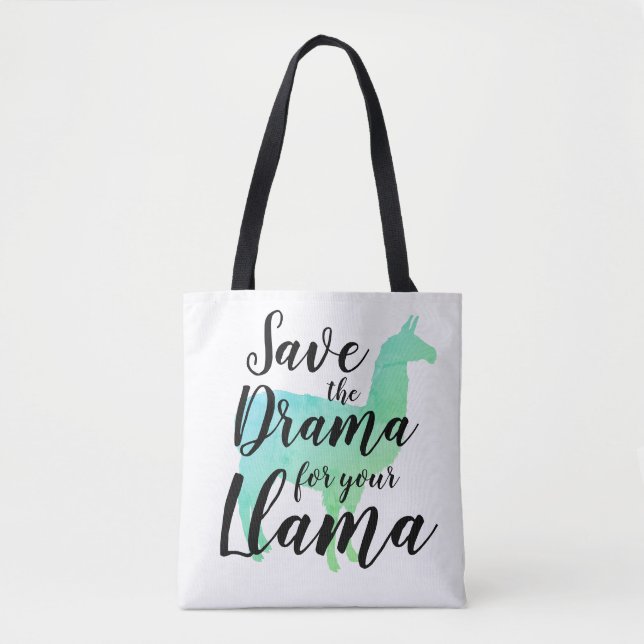 Tote Bag Sauvez le drame pour votre lama (Devant)