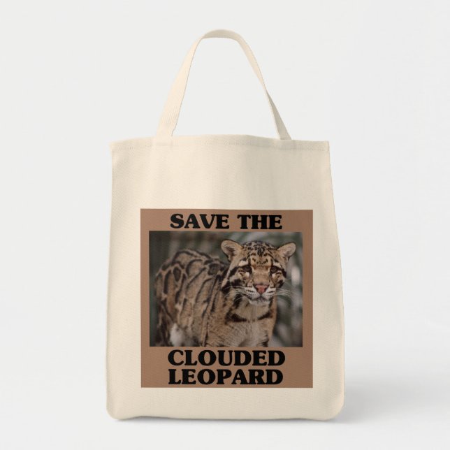 Tote Bag Sauvez le léopard couvert (Devant)