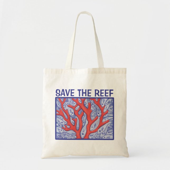 Tote Bag Sauvez le récif de poissons heureux Fourre-tout (Devant)