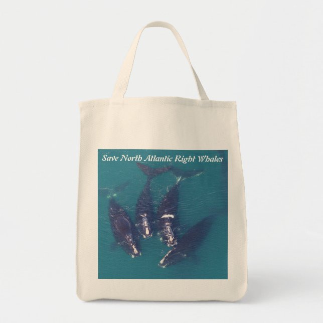 Tote Bag Sauvez les baleines noires de l'Atlantique Nord pa (Devant)