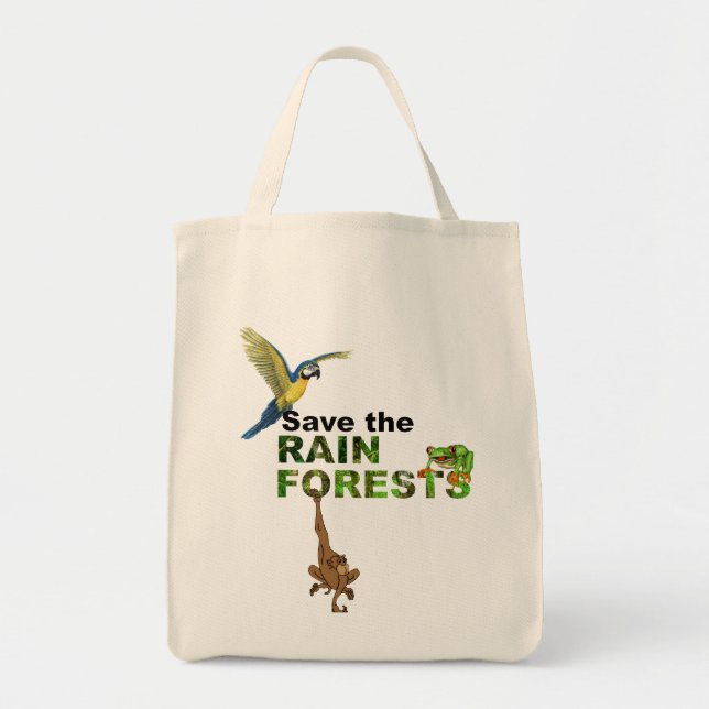 Tote Bag Sauvez les forêts tropicales (Devant)