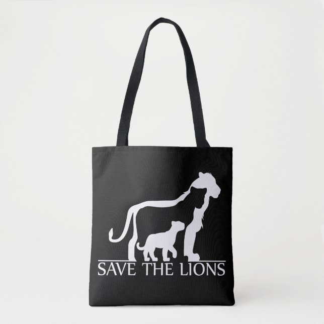 Tote Bag Sauvez les lions (blancs) (Devant)