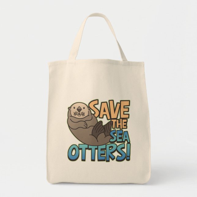 Tote Bag Sauvez les loutres de mer (Devant)