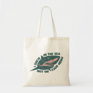 Tote Bag Sauvez les requins - Je nage dans la mer, pas sur