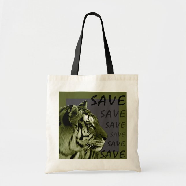 Tote Bag Sauvez les tigres (Devant)