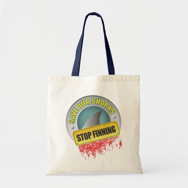 Tote Bag Sauvez notre arrêt Finning de requins (Devant)