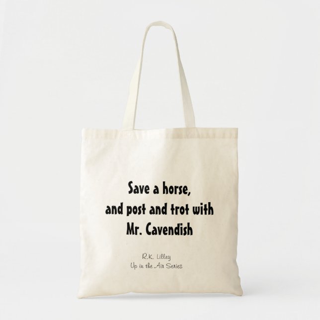 Tote Bag Sauvez un cheval, et courrier et trot avec M. (Devant)