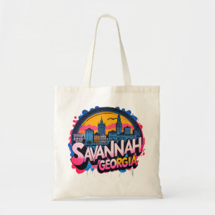 Tote Bag Savannah Georgia Skyline  