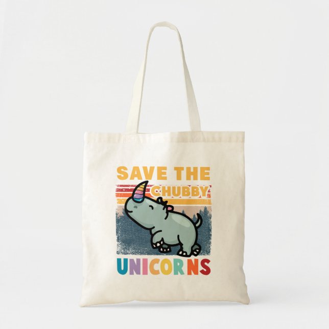 Tote Bag Save The Chubby Unicorns (Devant)