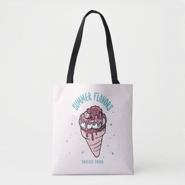 Tote Bag Saveurs d'été goutte-à-goutte glace (Devant)