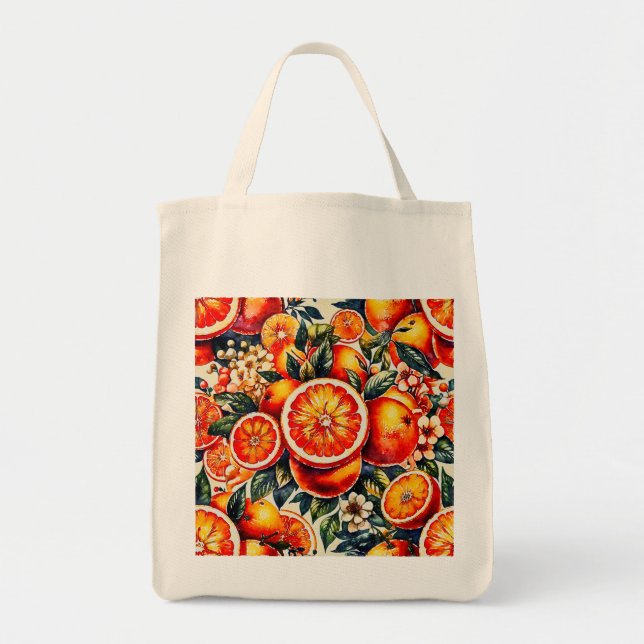 Tote Bag Savoureux Citrus Orange Vibrant (Devant)