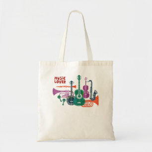 Tote Bag Saxophone Clarinet Musique Acoustique Vintage Mand