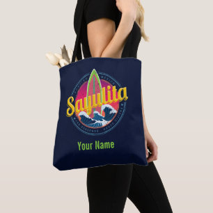 Tote Bag Sayulita Mexique Surfer Vintage vague coucher de s