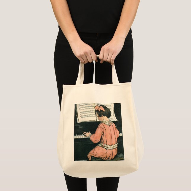 Tote Bag Scales de Jessie Willcox Smith, Piano Music Girl (Devant (produit))