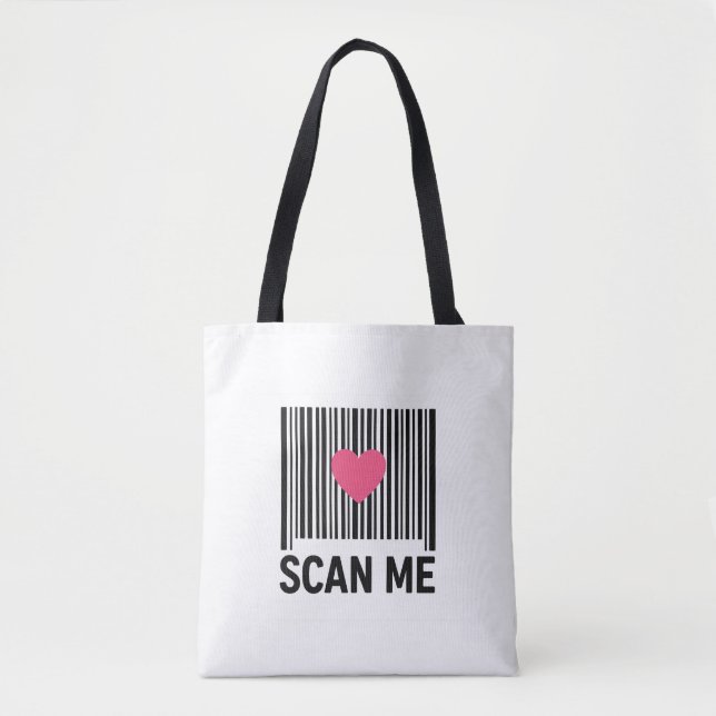 Tote Bag Scan Me - Code-barres créatif avec conception card (Devant)