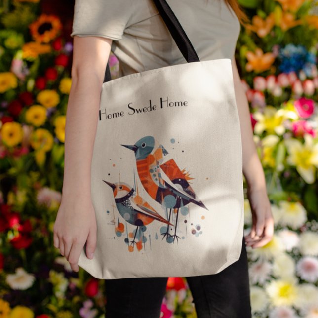 Tote Bag Scandi Aviary Duet, personnalisé (Créateur téléchargé)