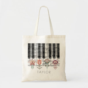 Tote Bag scandinave folk art fleurs nom de la musique