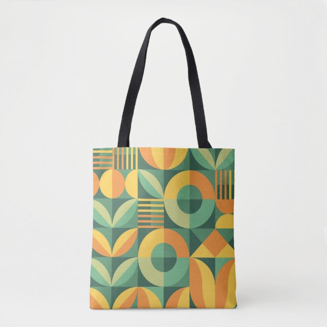 Tote Bag Scandinavie Géométrique Vintage (Devant)