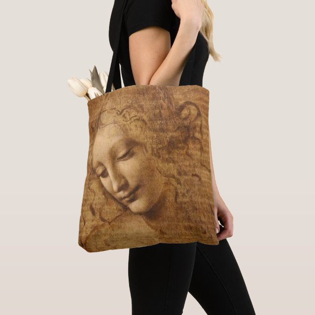 Tote Bag Scapigliata de Léonard de Vinci, Chef d'une femme (De près)
