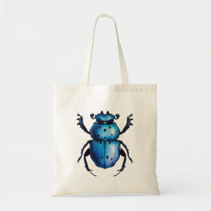 Tote Bag Scarab Beetle Art Blue Insect Entomologie
