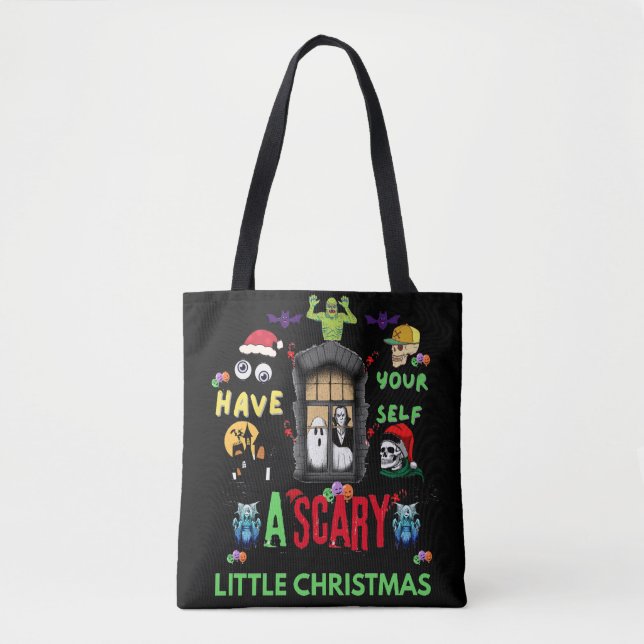 Tote Bag Scary Little Christmas Horror Holiday Design   (Devant)