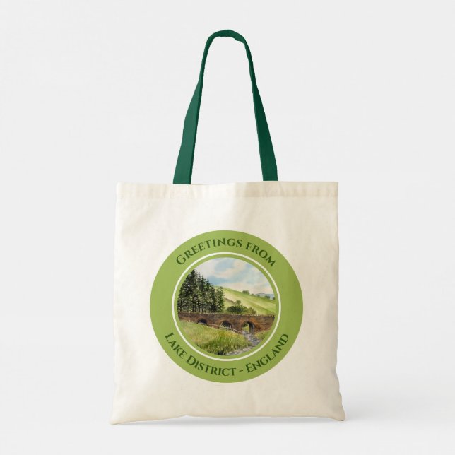 Tote Bag Scawgill Bridge over river Aiken Lake District UK (Dos)