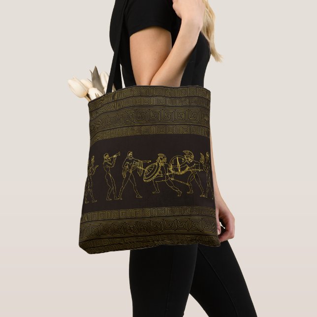 Tote Bag Scène antique de Sparte Grèce sur le motif grec (De près)