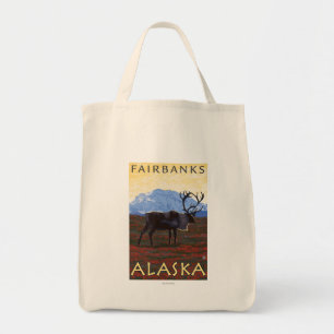 Tote Bag Scène Caribou - Fairbanks, Alaska