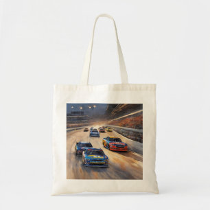 Tote Bag Scène de course haute vitesse colorée au crépuscul