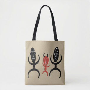 Tote Bag Scène de danse tribale africaine abstraite