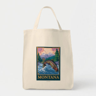 Tote Bag Scène de pêche de mouche - Montana