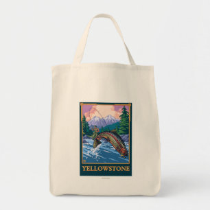 Tote Bag Scène de pêche de mouche - parc national de