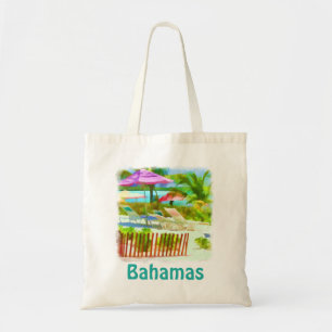Tote Bag Scène de plage des îles Bahama tropicales