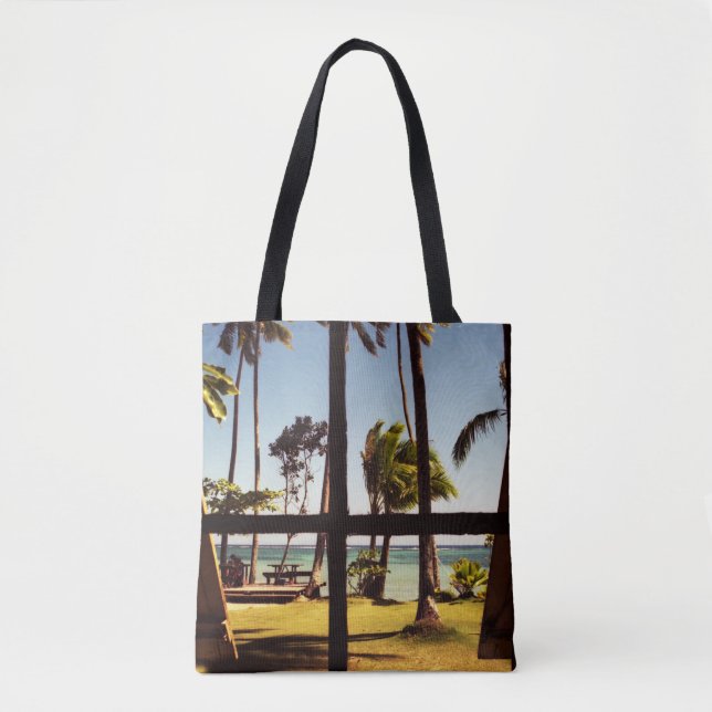Tote Bag Scène de plage tropicale Fiji Beach stcnm (Devant)