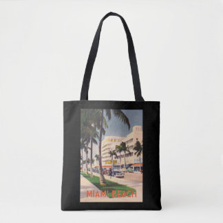 Tote Bag Scène de rue vintage de Miami Beach dans les année
