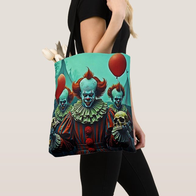 Tote Bag Scène d'horreur de clown déplaisant (De près)
