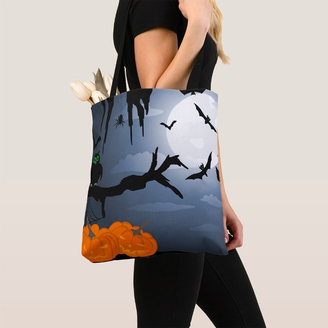 Tote Bag Scène nocturne d'Halloween éffrayante (Créateur téléchargé)