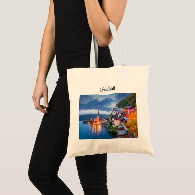 Tote Bag Scène nocturne Hallstatt, Autriche (Devant (produit))