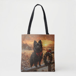 Tote Bag Schipperke Chien Russe coucher de soleil hivernal